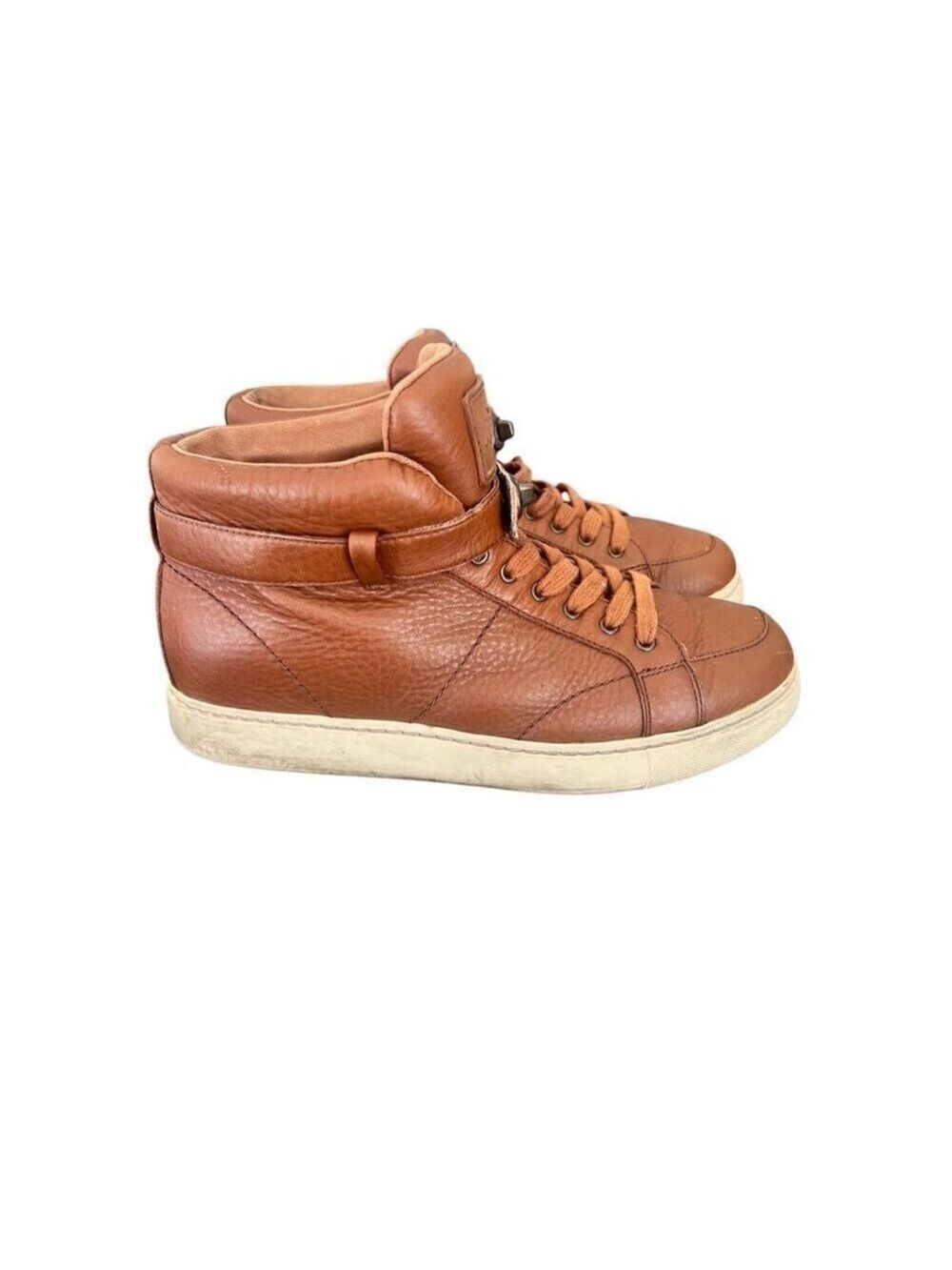 Coach Richmond High Top Sample Sneakers Saddle Soft Nappa Leather Size 8.5B